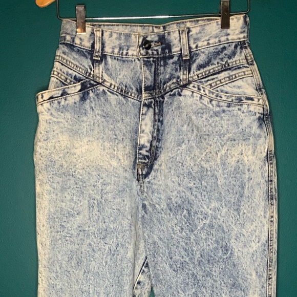 Vintage acid washed high waisted 80’s jeans long - Picture 2 of 14